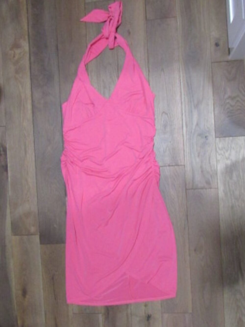 Venus Halter Wrap Dress Hot Pink L NWOT